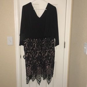 Maurice's size 2 black and nude lace dress